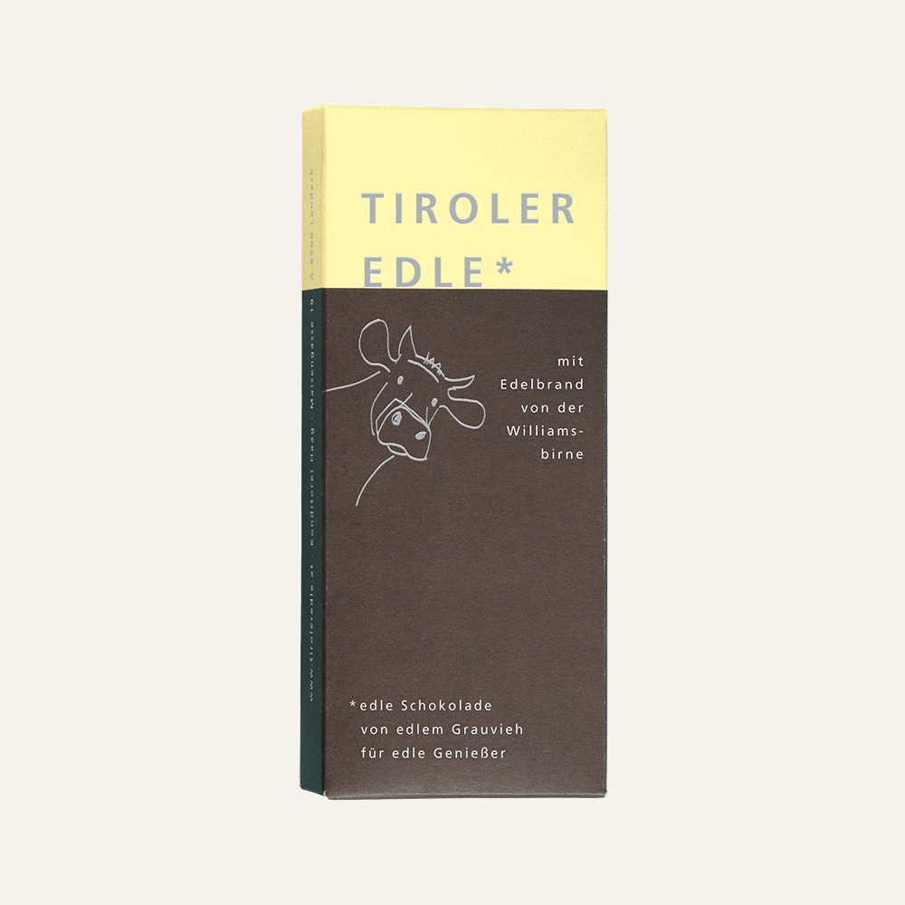 Österreich Schokolade mit edelbrand von Williams Birne - Souvenir Tirol