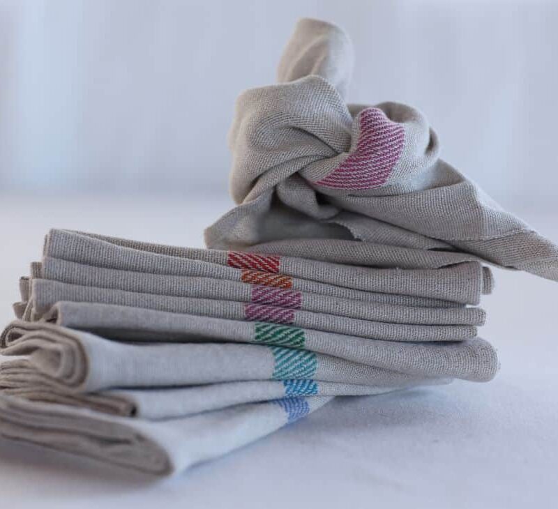 Serviette handgewoben grau/natur – Tiroler Edles