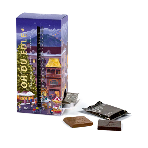 Adventkalender „Goldenes Dachl“ mit Schokoplättchen